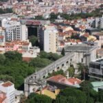 lisbon cityscape aerial