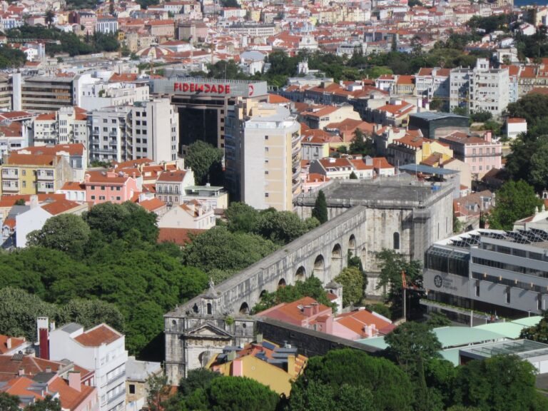 lisbon cityscape aerial