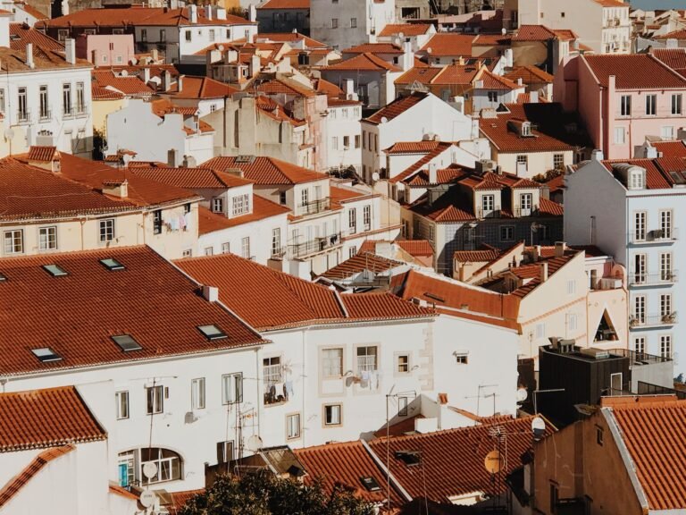 lisbon apartment buildings residential rooftops